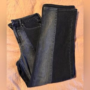 Old Navy Black and Gray Wide Leg Jeans